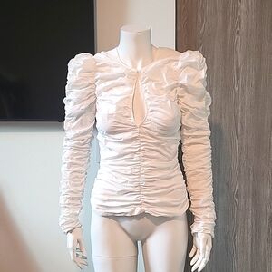 Stunning white rushed detail Zara top